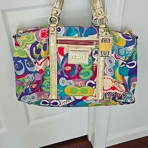Coach bright graffiti glam duffle bag